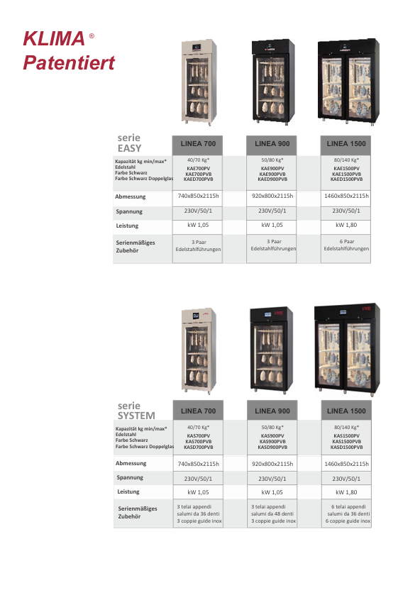 Reifeschrank Klima Aging Easy 1500, Inox