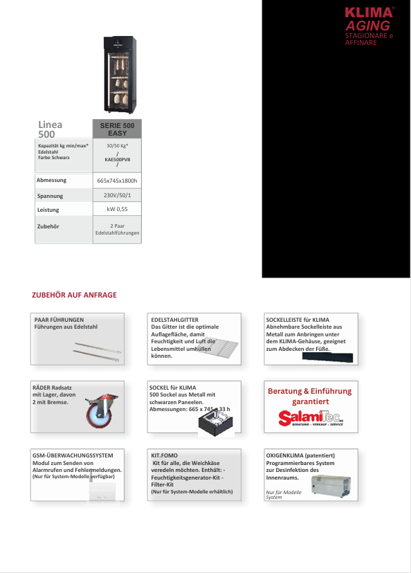 Reifeschrank Klima Aging Easy 500, schwarz