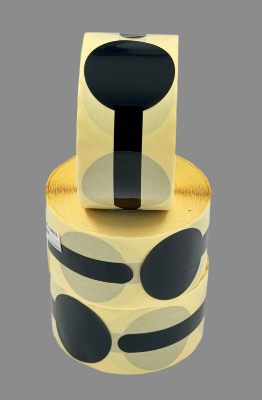 Etiketten schwarz, Ø 50x (124) mm